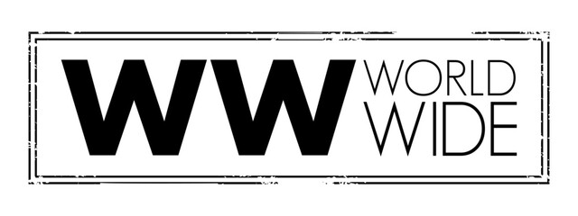Poster - WW - World Wide acronym text stamp, business concept background
