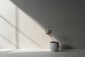 Aufkleber - Empty wall with text space elegant and minimalist setting, Soft white blank wall