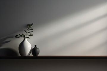 Aufkleber - Empty wall with text space elegant and minimalist setting, Soft white blank wall