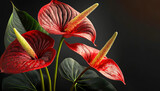 Fototapeta Kwiaty - Czerwone kwiaty anturium