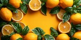 Fototapeta  - A vibrant group of diverse citrus fruits and leaves create a refreshing and healthy display of natural produce, including citron, bitter orange, rangpur, mandarin orange, meyer lemon, valencia orange
