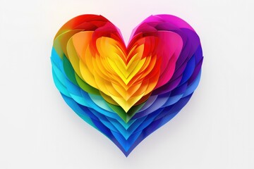 Poster - A heart made out of multicolored paper. Perfect for DIY crafts and Valentine's Day projects
