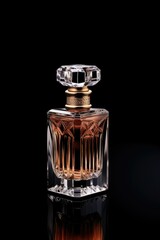 Poster - A bottle of perfume sitting on top of a table. Perfect for beauty and fragrance related designs