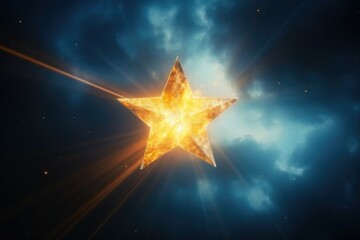 Poster - A star shining brightly in the sky. Perfect for celestial and night sky themes