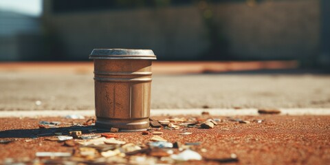 Poster - A detailed view of a fire hydrant on the ground. Suitable for illustrating urban infrastructure and safety measures