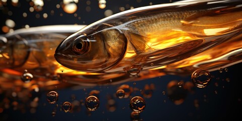Poster - A close-up view of a fish swimming in a body of water. This image can be used to depict aquatic life or as a visual representation of marine ecosystems