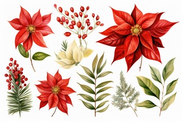Poster - A collection of various types of flowers displayed on a white background. Suitable for a variety of uses