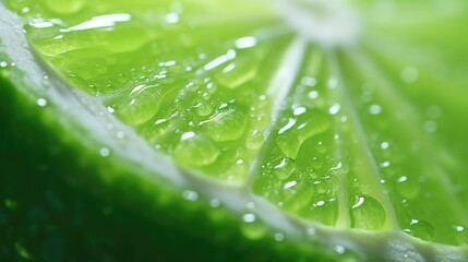 Poster - A close up view of a slice of lime. Perfect for adding a refreshing touch to any beverage or cocktail