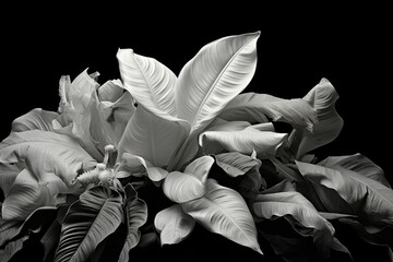 Poster - A black and white photo showcasing a plant. Suitable for various uses