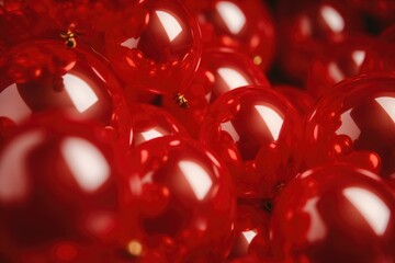 Poster - A close-up view of a bunch of vibrant red balloons. Perfect for adding a pop of color and excitement to any celebration or event