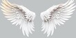 White angel wings on a gray background. Versatile image suitable for various concepts and themes