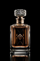 Poster - A detailed close-up view of a perfume bottle. Perfect for beauty and fragrance product advertisements