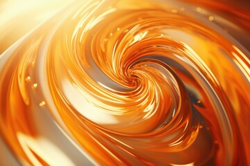 Poster - Abstract image of a swirl of orange and white paint on a black background. Can be used for artistic or creative projects