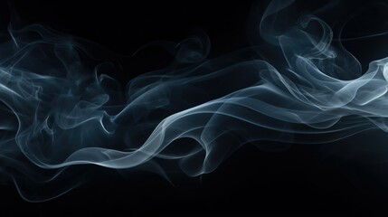 Poster - Close-up image of smoke on a black background. Perfect for adding a mysterious or dramatic touch to design projects