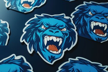 Poster - A collection of stickers featuring a blue bear. Great for adding a touch of cuteness and playfulness to any project