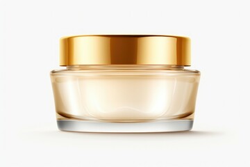 Poster - A jar of cream on a white background. Suitable for skincare or beauty product concepts
