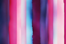 Smooth Watercolor Pink, Blue And Purple Stripes, Vertical Lines. Abstract Background.