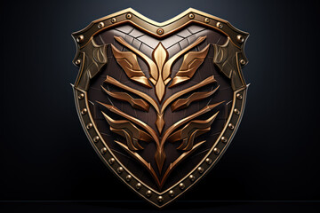 Poster - a chic, stylized shield icon adorned with patterns represents resilience and protection in financial