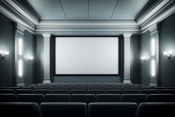 Empty rows of red theater or movie seats. Chairs in cinema hall. Comfortable armchair