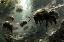 A Swarm Of Killer Bees In The Jungle