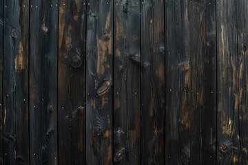 Wall Mural - Black wooden fence texture background