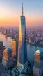 One World Trade Center at sunset, New York City