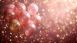 © olegganko - Festive background with glitter balloons, gold glitter confetti and plenty of space for text