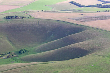 Poster - Aerial view of  hills in Wiltshire, England	