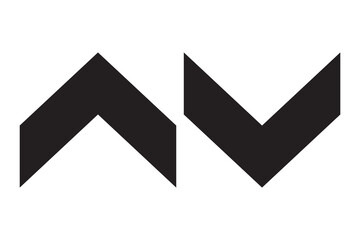 Poster - chevron-bottom up and down icon. Black icon. Black line icon. Business icon.
