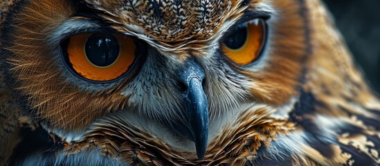 Wall Mural - Mesmerizing Closeup of an Owl: A Captivating Owl Closeup Featuring Stunning Detail