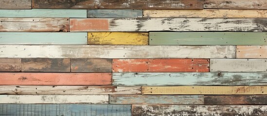 Poster - vintage charm: old dock's weathered wooden plank wallpaper adds nostalgic vibes to any room