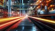 Smart industry concept with abstract high speed technology POV motion blur