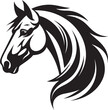 Equestrian Elegance in Black Vectorized HorsesDynamic Stallion Vectors Monochrome Illustration