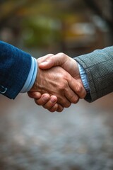Aufkleber - Two people shaking hands. Suitable for business and professional themes