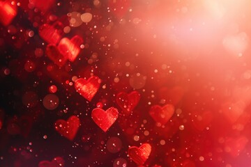 Poster - A bunch of red hearts floating in the air. Perfect for expressing love and affection. Ideal for Valentine's Day, anniversaries, and romantic occasions