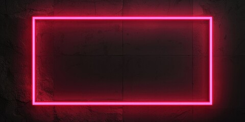 Aufkleber - A dark room with a red neon frame. Perfect for adding a dramatic touch to any project