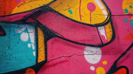 Poster - A wall covered in vibrant graffiti artwork. Perfect for urban-themed designs and street art projects