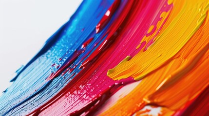 Poster - A close up view of a vibrant and colorful painting on a clean white surface. This versatile image can be used for various creative projects and designs