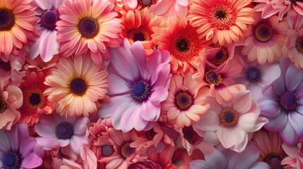 Poster - A close-up view of a beautiful bunch of flowers. Perfect for adding a touch of nature and color to any project or design