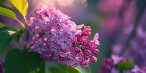 Poster - A close-up view of a bunch of vibrant purple flowers. Perfect for adding a pop of color to any project or design