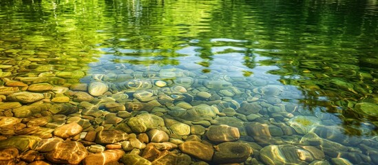 Sticker - Clear, Calm Waters Reflecting a Clear and Calm Image of Serenity