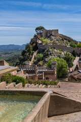 Wall Mural - Xativa Castle or Castillo de Xativa - ancient fortification on the ancient roadway Via Augusta in Spain. Xativa, Spain, Europe.