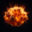 explosion fire isolated on black background