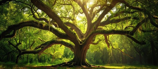 Canvas Print - Captivating Image of a Majestic Large Tree with Hanging Branches