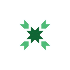 Wall Mural - green star letter x logo vector