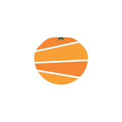 Wall Mural - orange tangerine fruit logo vector icon