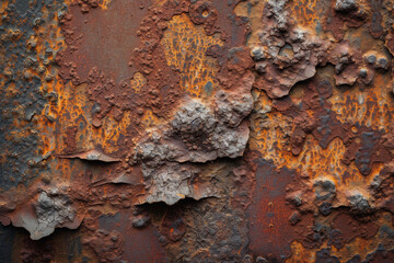 Metal with heavy rust texture