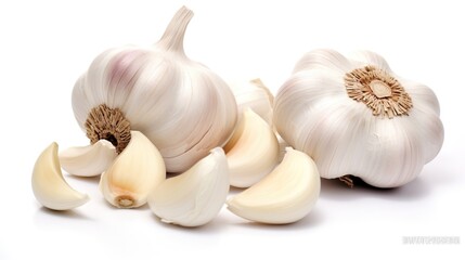 Wall Mural - garlic isolated on white