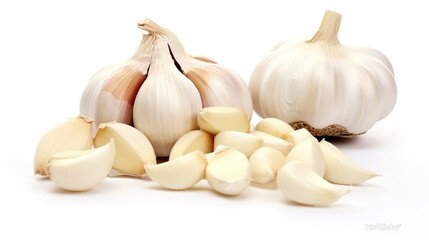 Wall Mural - garlic isolated on white