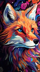 Sticker - red fox in the forest